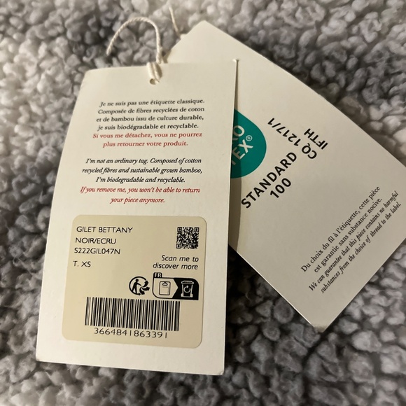 Sezane Bettany Black/Ecru Size XS - Picture 7 of 7